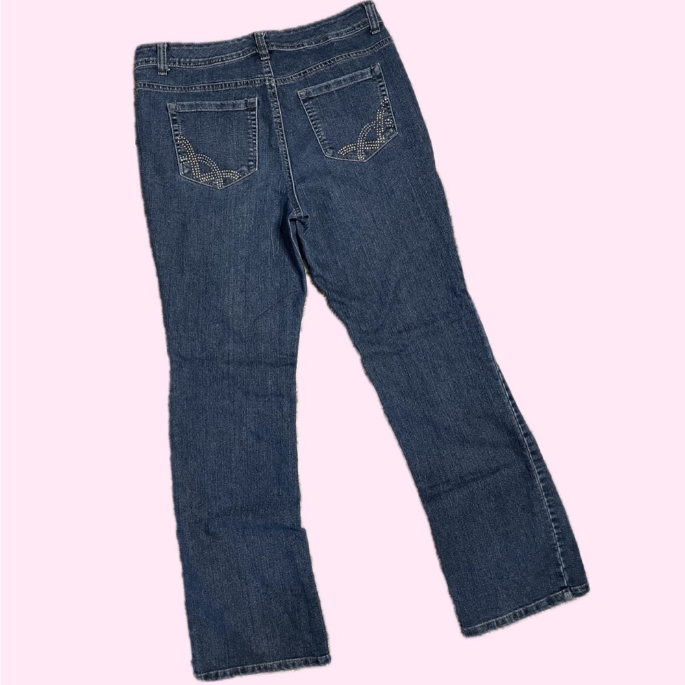 Rhinestone Pocket Detail Bootcut Jeans